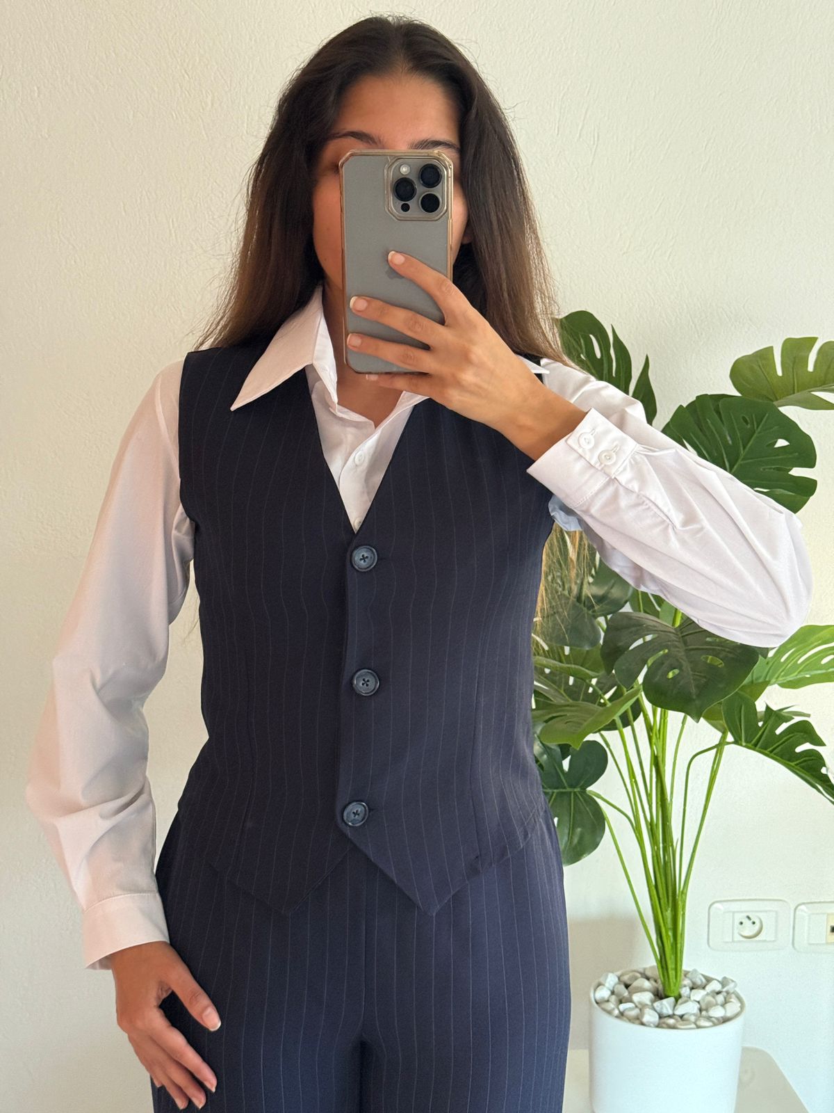 Ensemble Chic 3 Pièces (Tailleur Rayé)